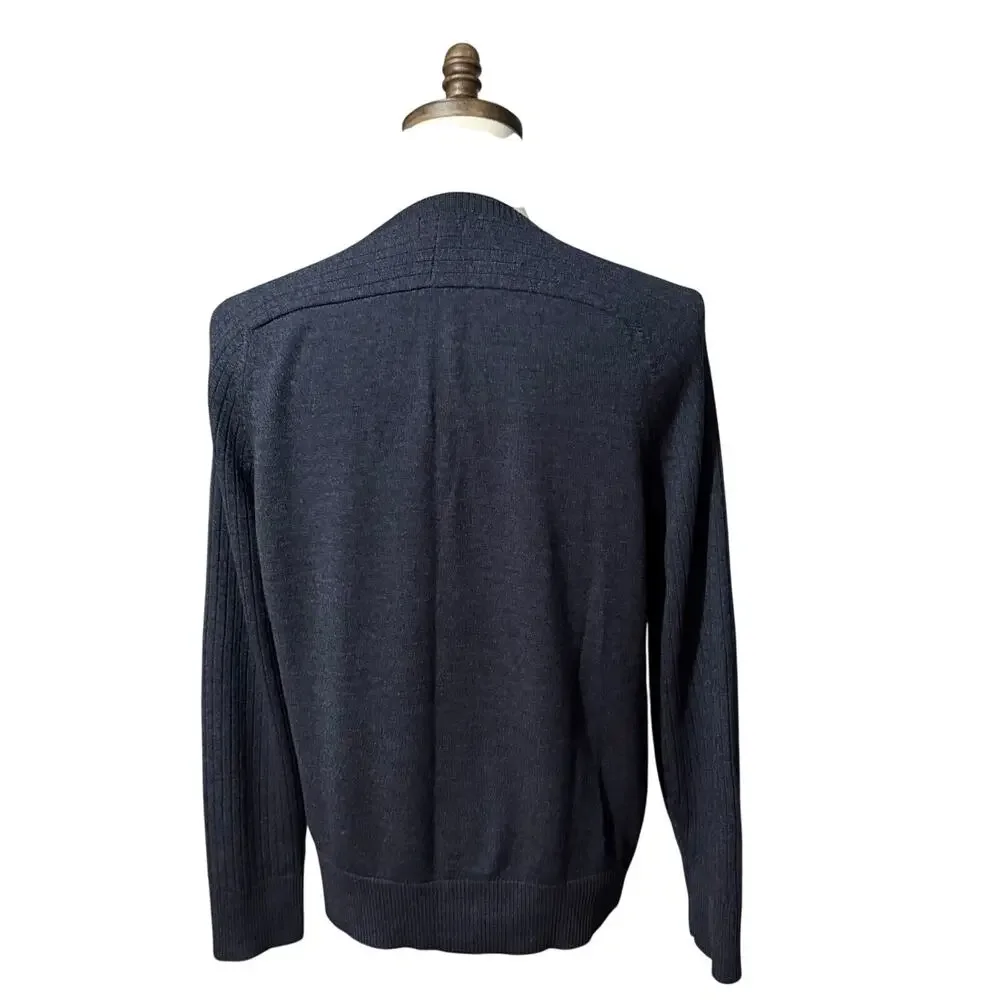 Banana Republic Men's Navy Blue V-Neck Sweater Sz L Preppy Layers Minimalist
